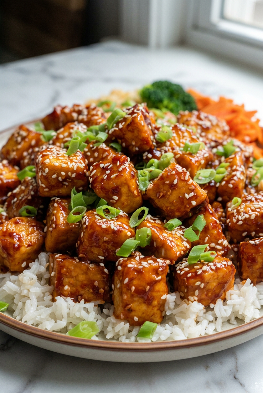 Spicy Honey Garlic Tofu