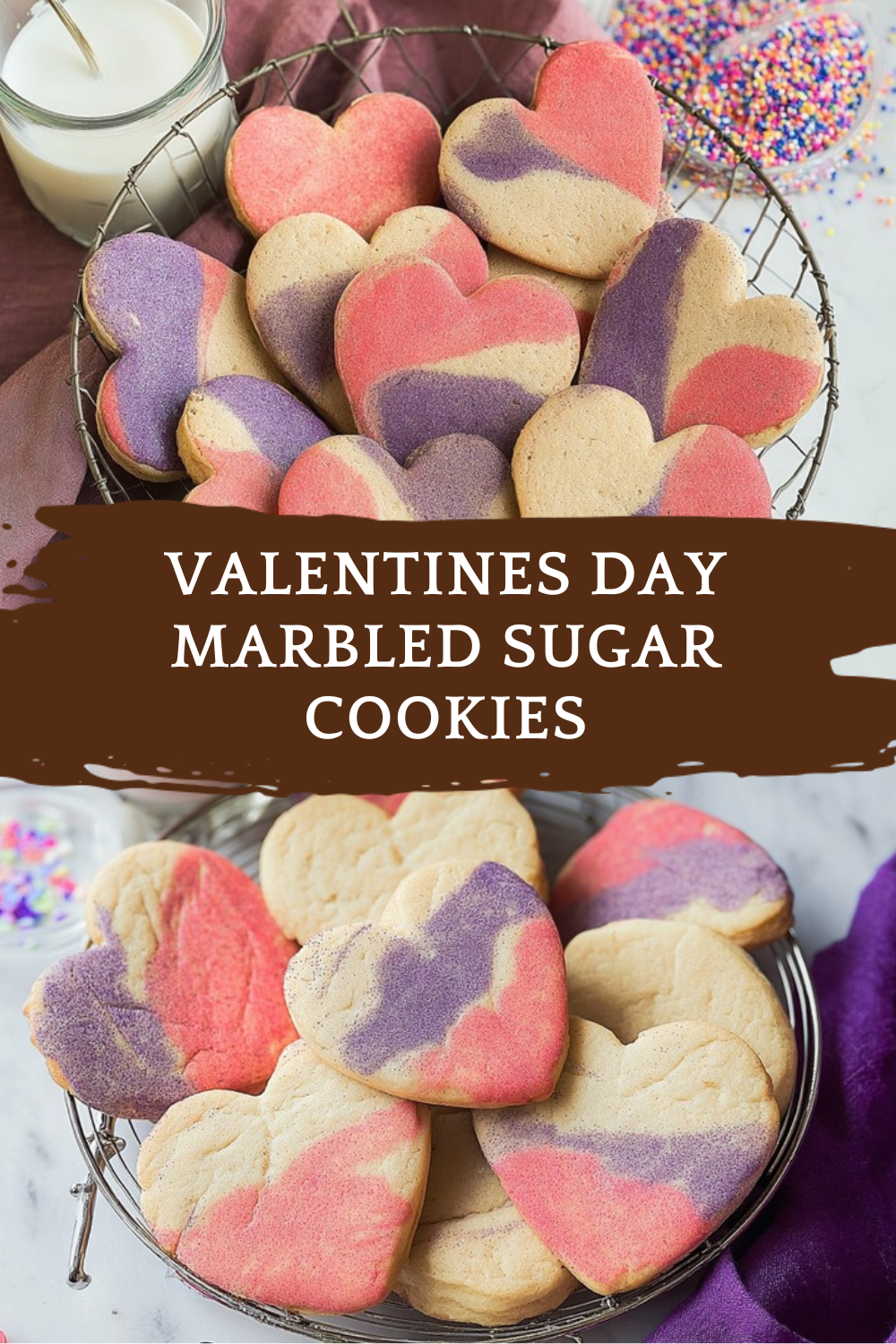 Valentines Day Marbled Sugar Cookies