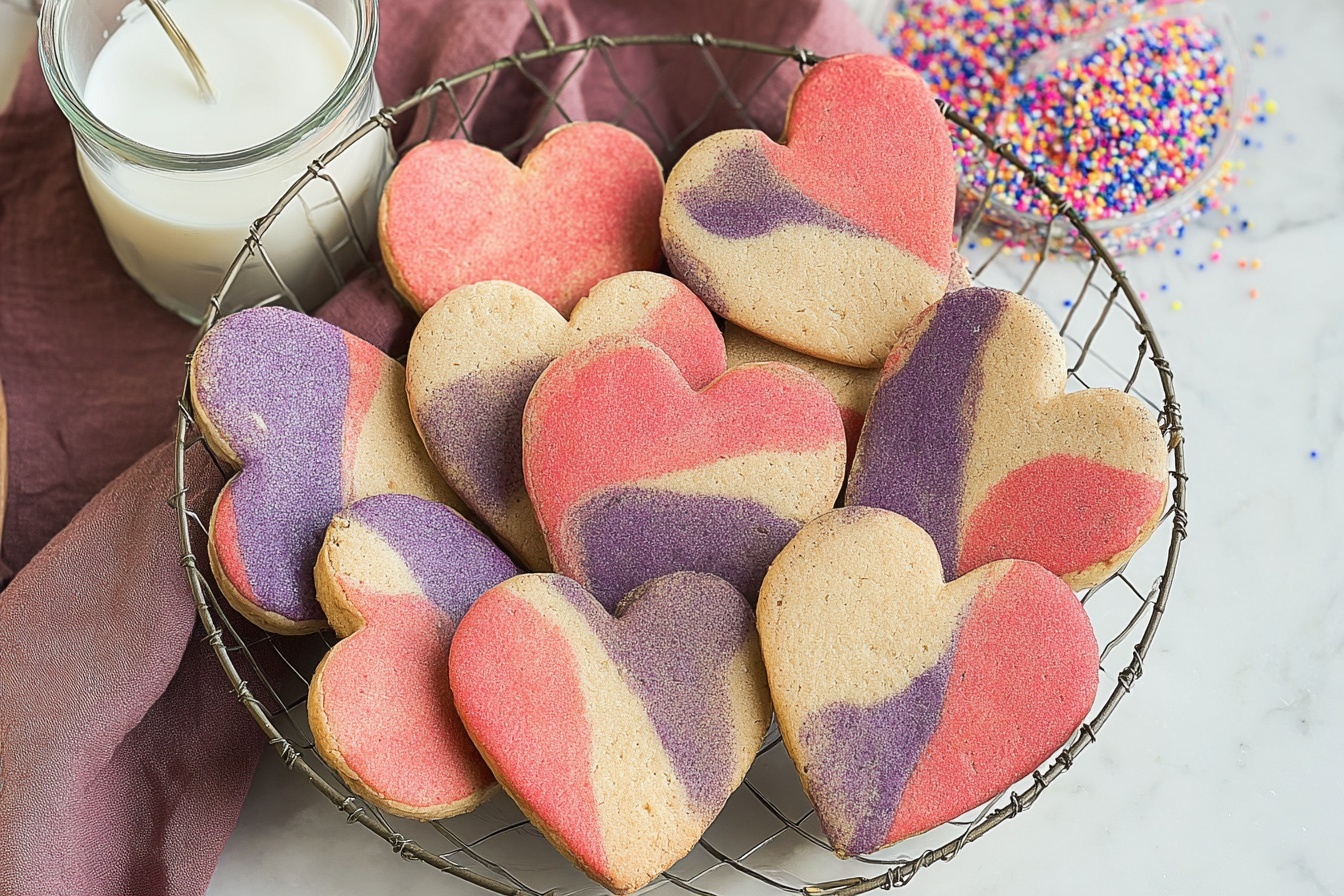 Valentines Day Marbled Sugar Cookies