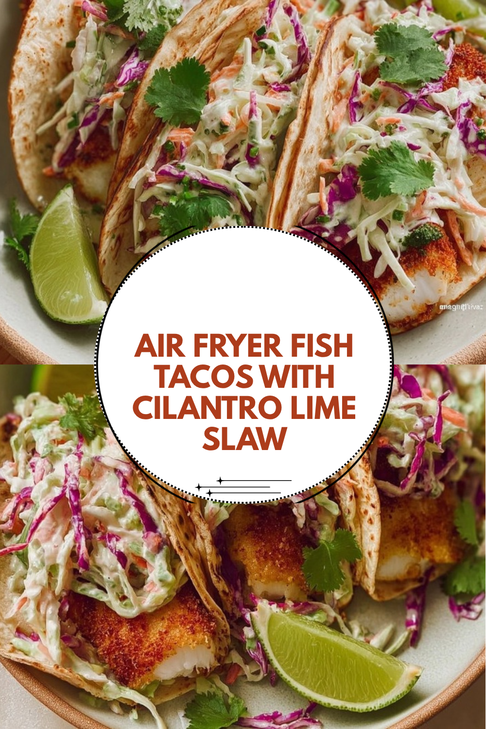 Air Fryer Fish Tacos With Cilantro Lime Slaw