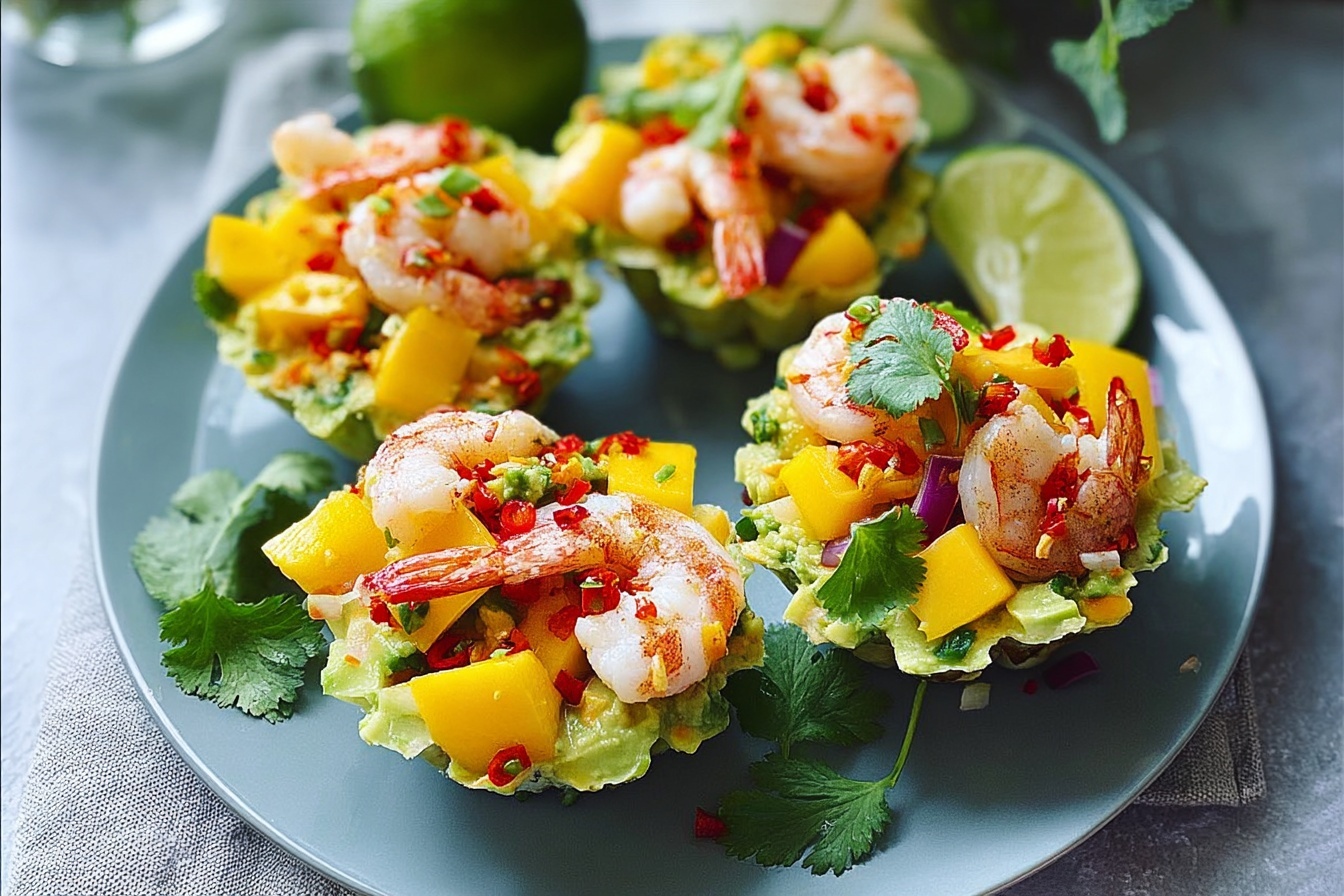 Avocado, Mango, And Chilli Prawn Cups