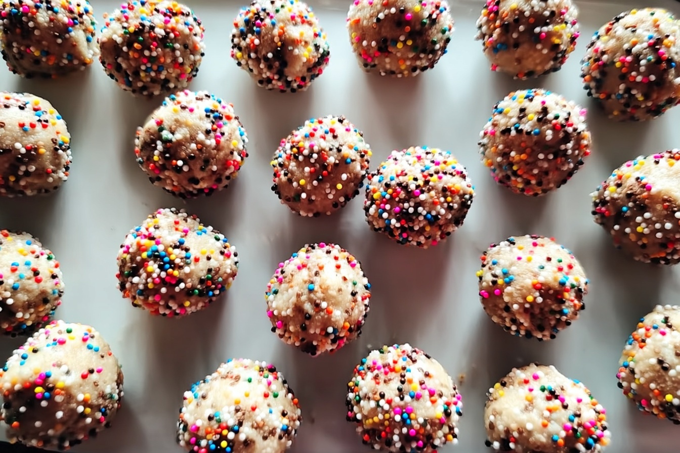Birthday Cake Batter Protein Balls