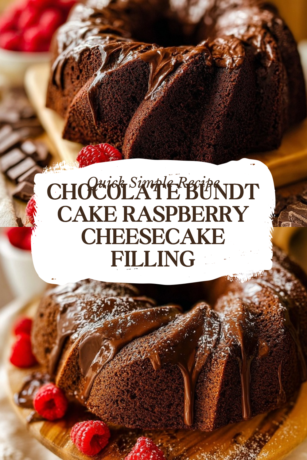 Chocolate Bundt Cake Raspberry Cheesecake Filling