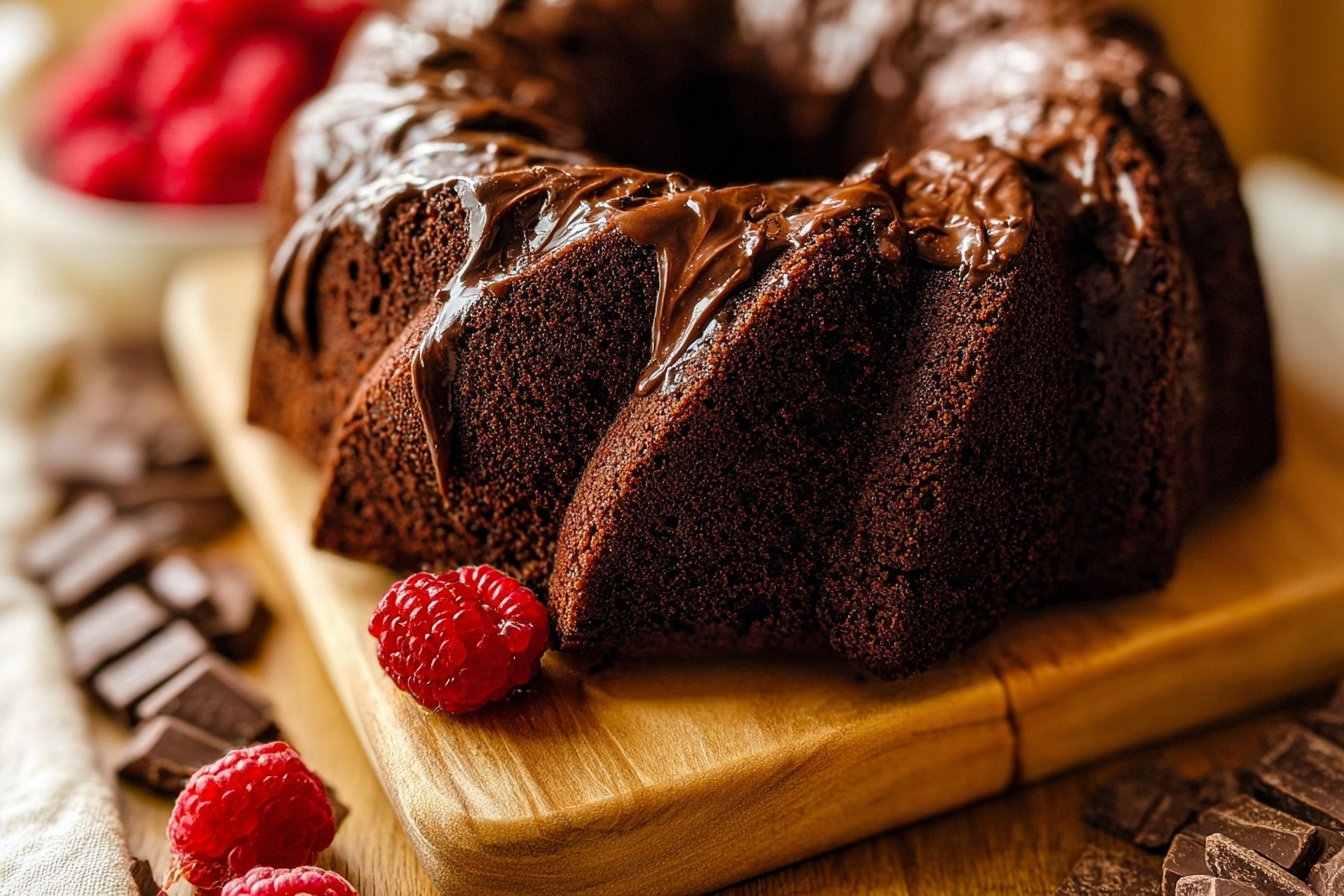 Chocolate Bundt Cake Raspberry Cheesecake Filling