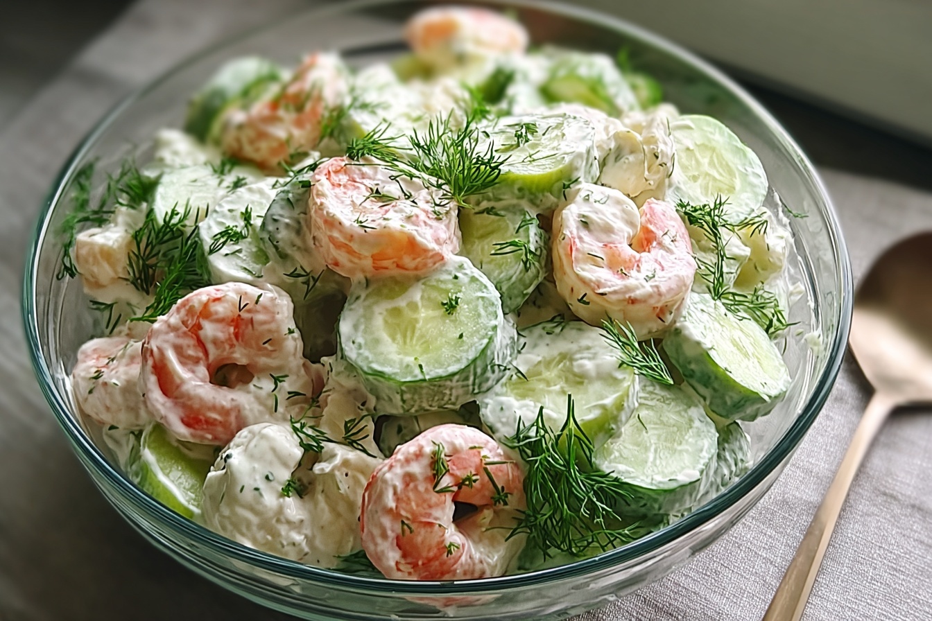 Creamy Cucumber Shrimp Salad