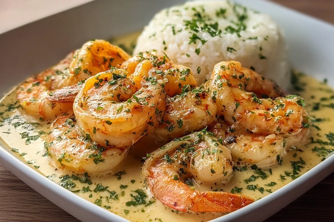 Creamy Garlic Prawns