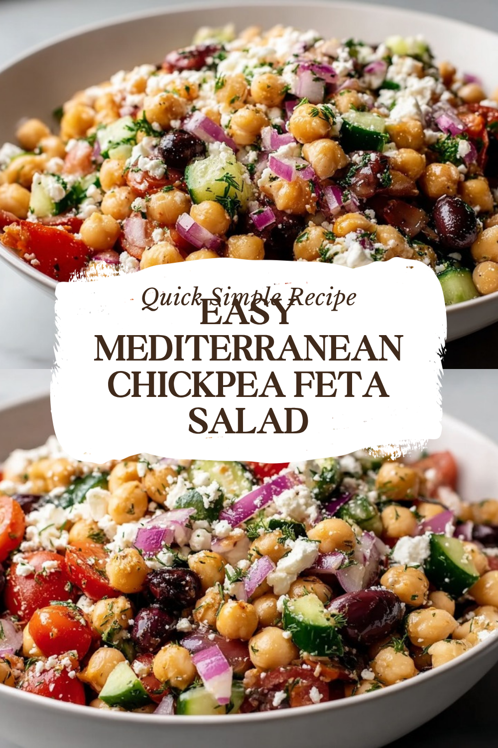 Easy Mediterranean Chickpea Feta Salad