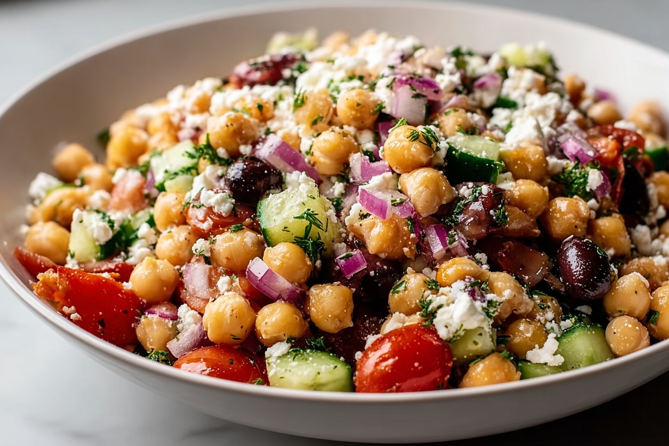 Easy Mediterranean Chickpea Feta Salad
