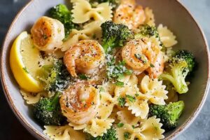 Farfalle Pasta With Shrimp Roasted Broccoli Lemon And Parmesan 47.png
