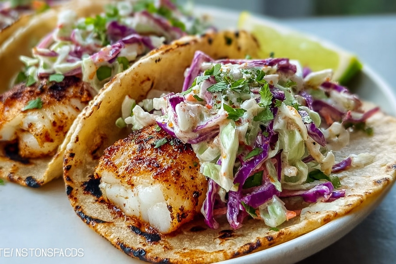 Grilled Fish Tacos With Chipotle Slaw
