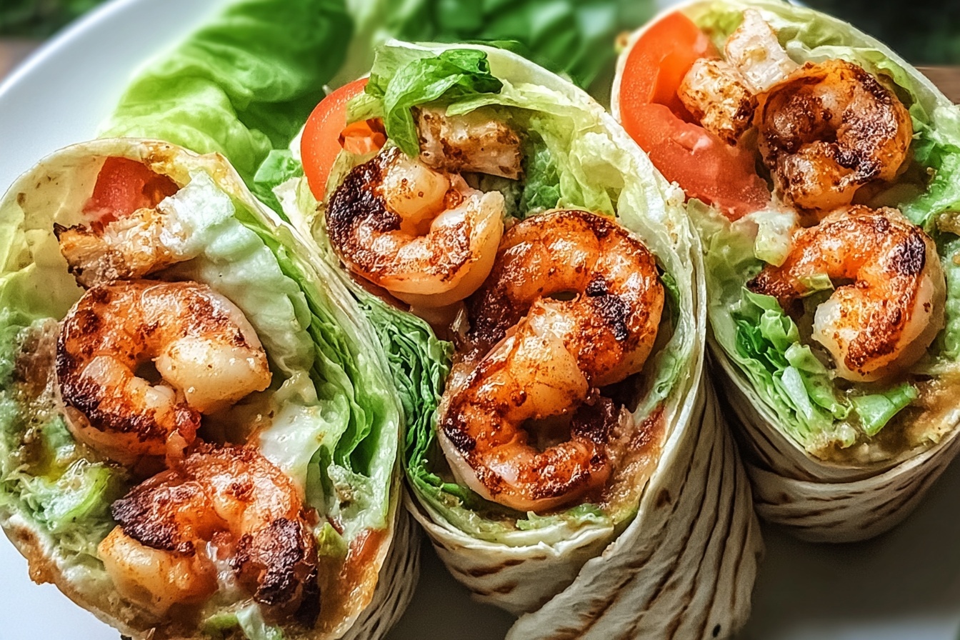 Grilled Shrimp Caesar Wraps