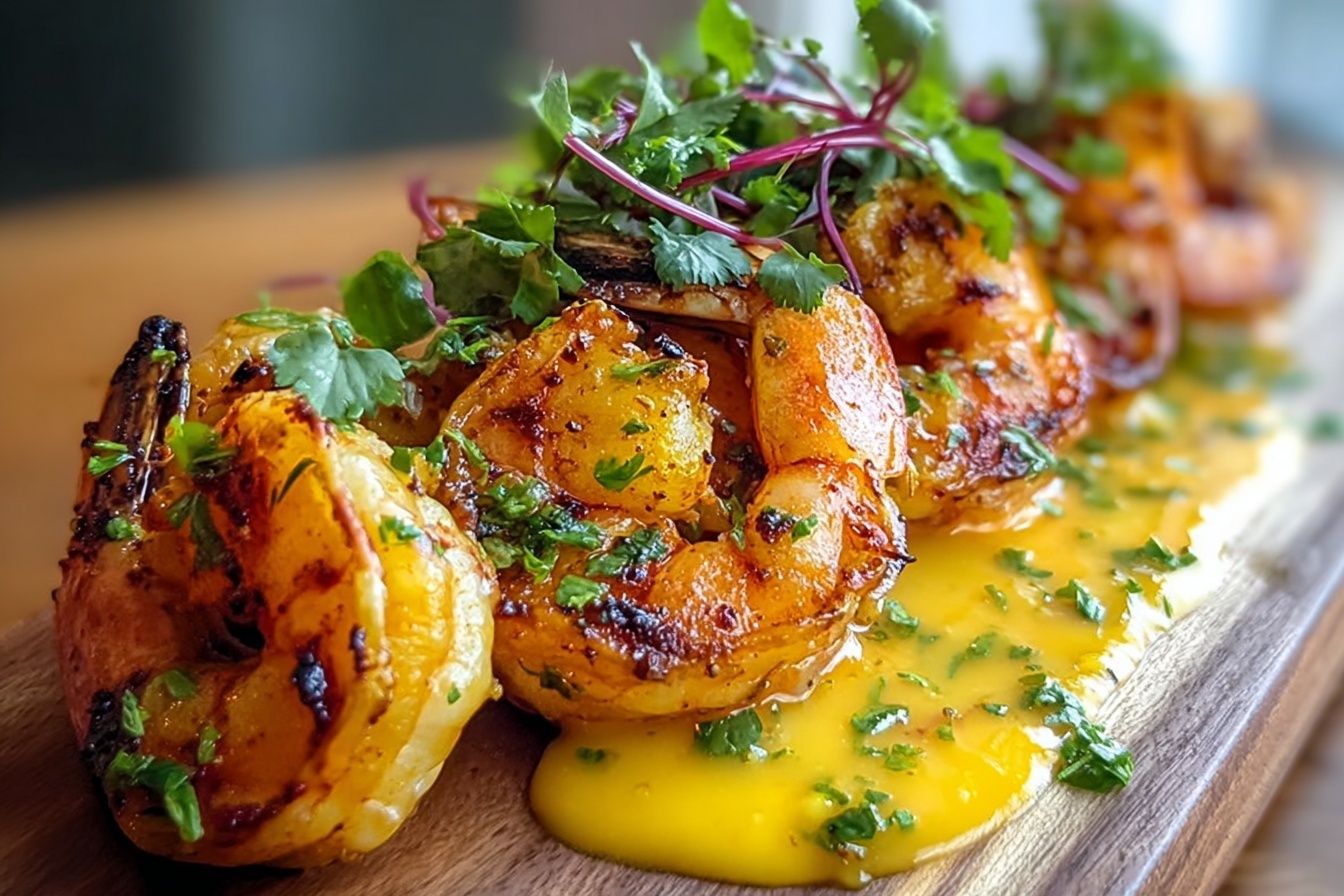 Grilled Shrimp With Spicy Mango Lime Coulis