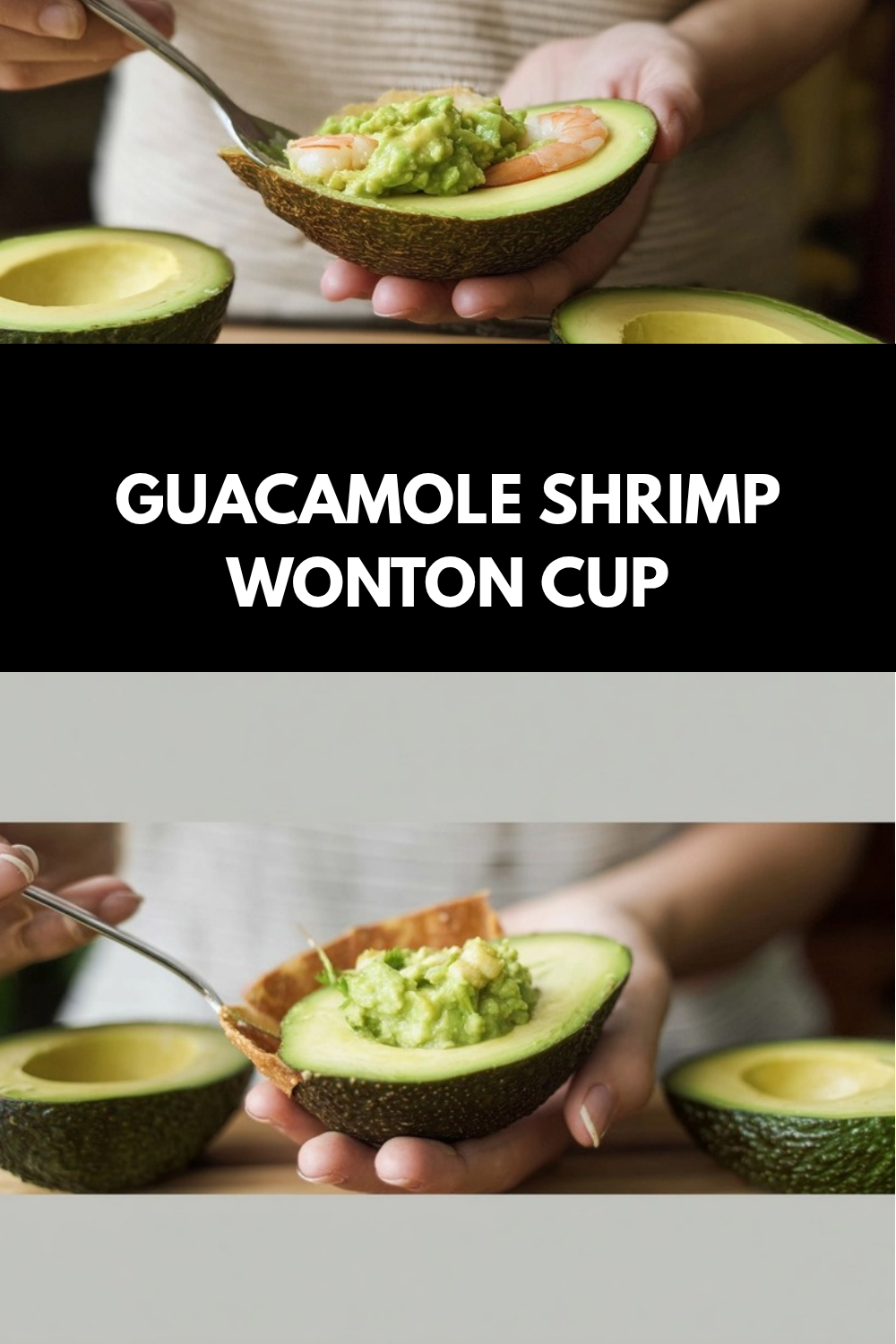 Guacamole Shrimp Wonton Cup