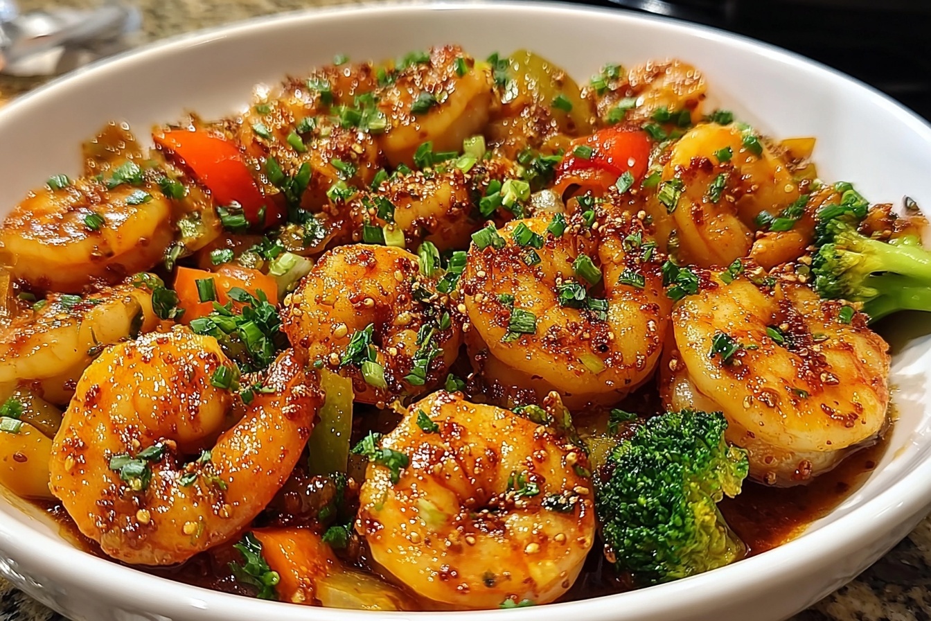 Honey Garlic Shrimp Stirfry