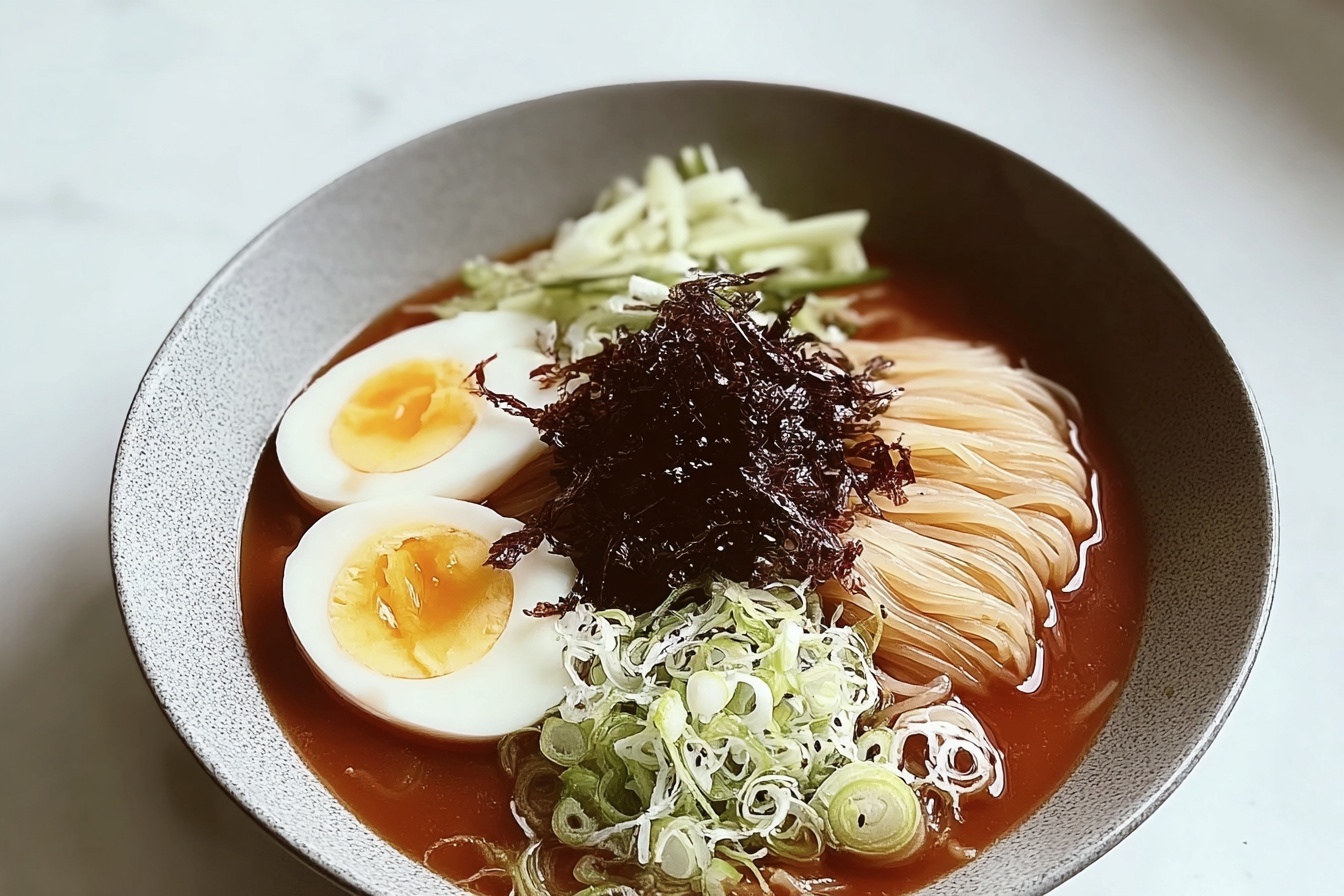 Korean Naengmyeon Cold Noodle Soup