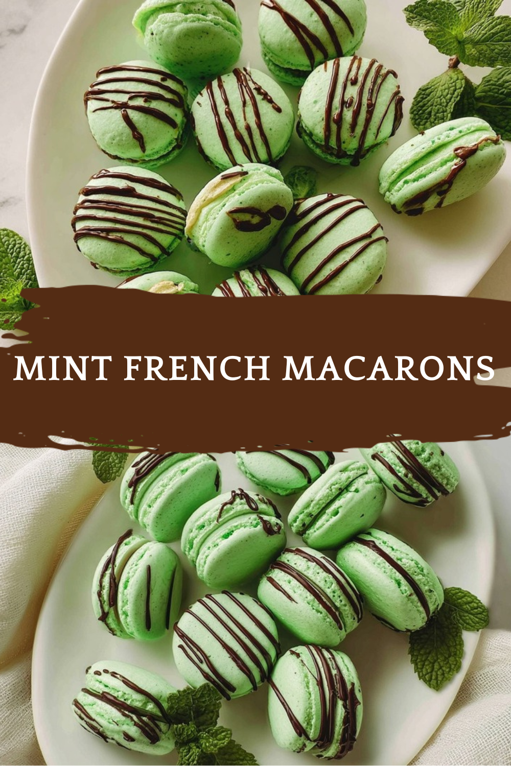 Mint French Macarons