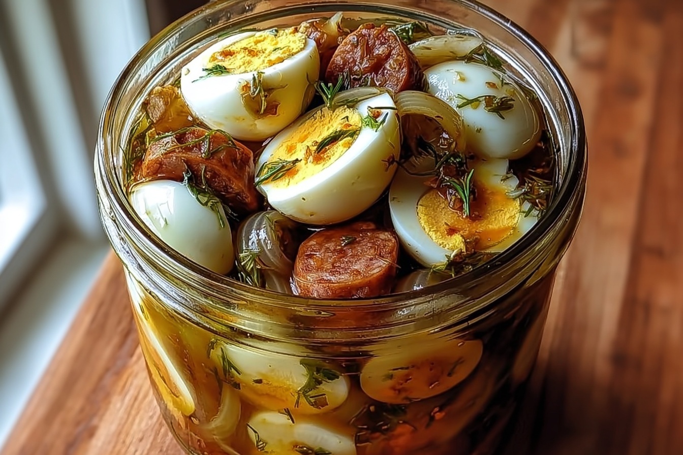 Pickled Eggs Sausage And Onions