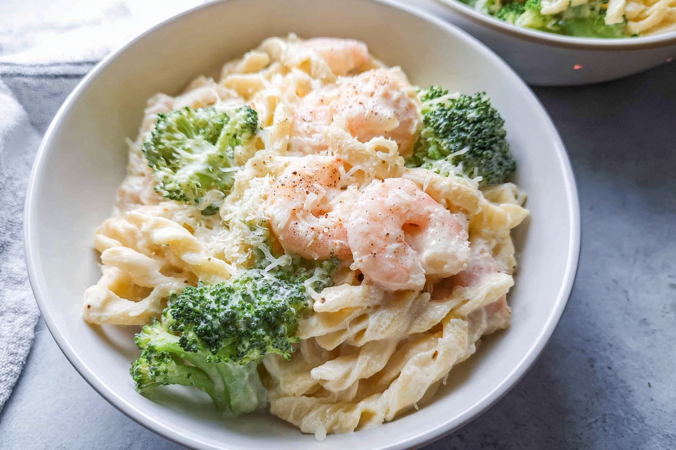 Shrimp Alfredo Pasta With Broccoli Recipe