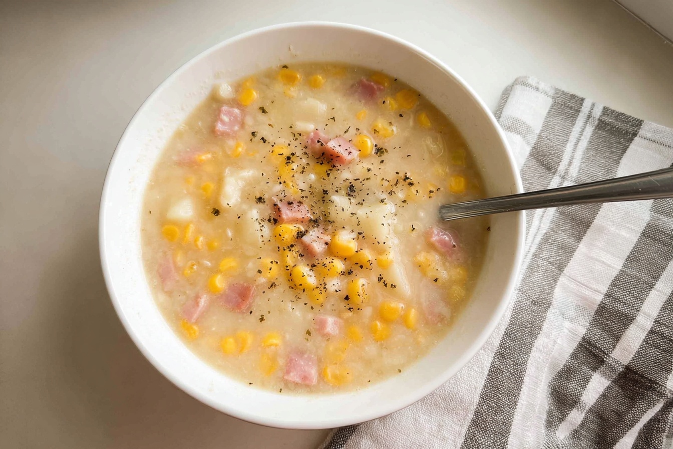 Slow Cooker Ham Corn And Potato Soup
