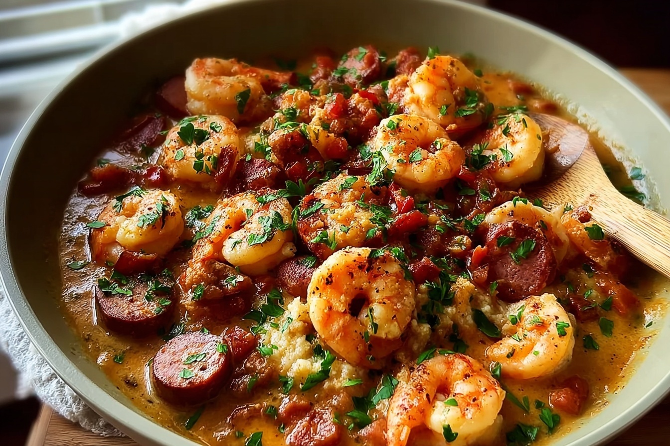 Smothered Shrimp And Sausage