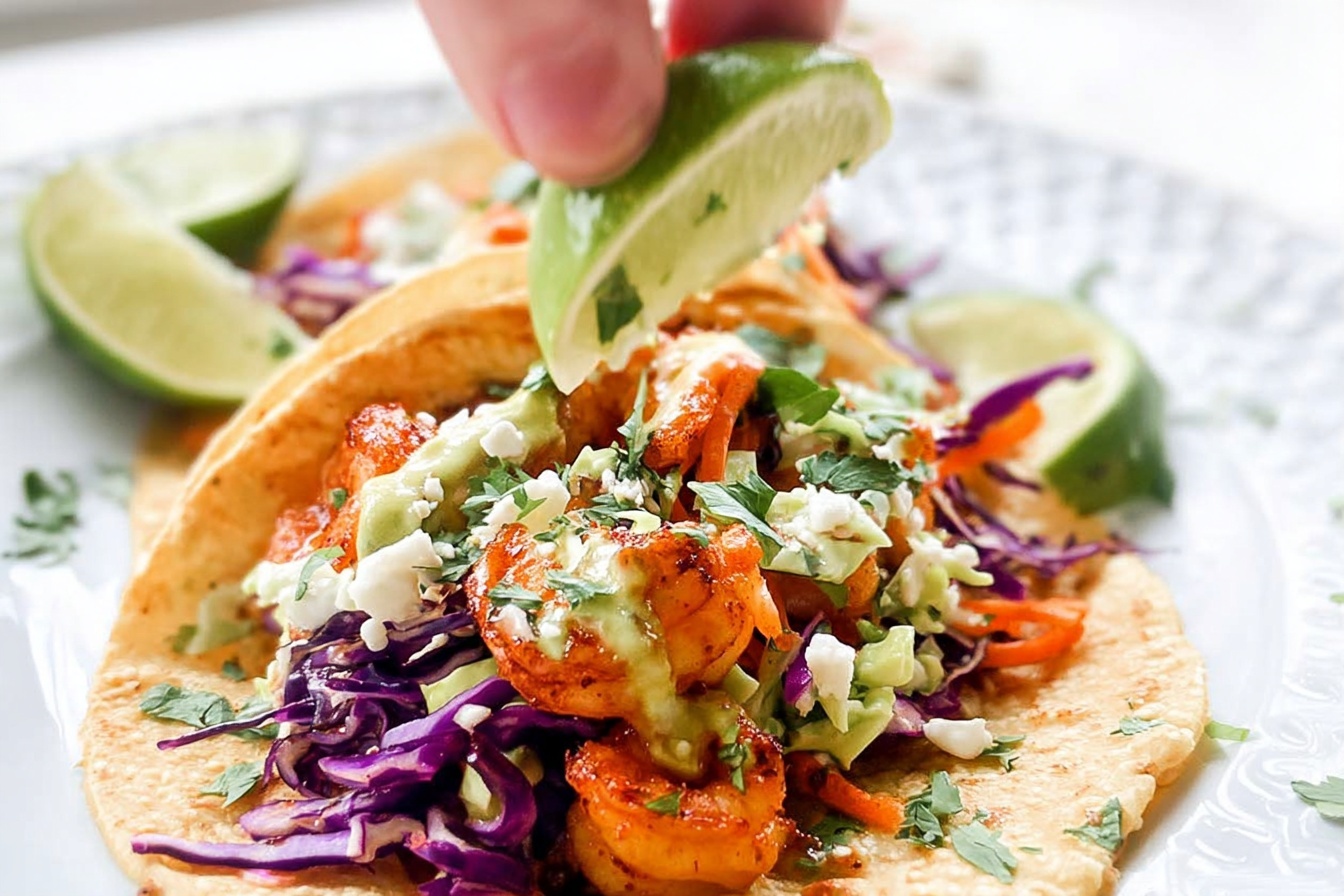 Spicy Shrimp Tacos With Cilantro Lime Slaw