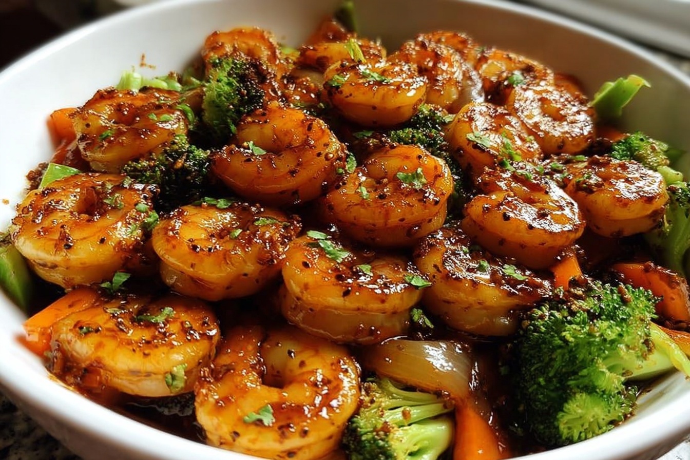 Sticky Garlic Shrimp Stir-Fry