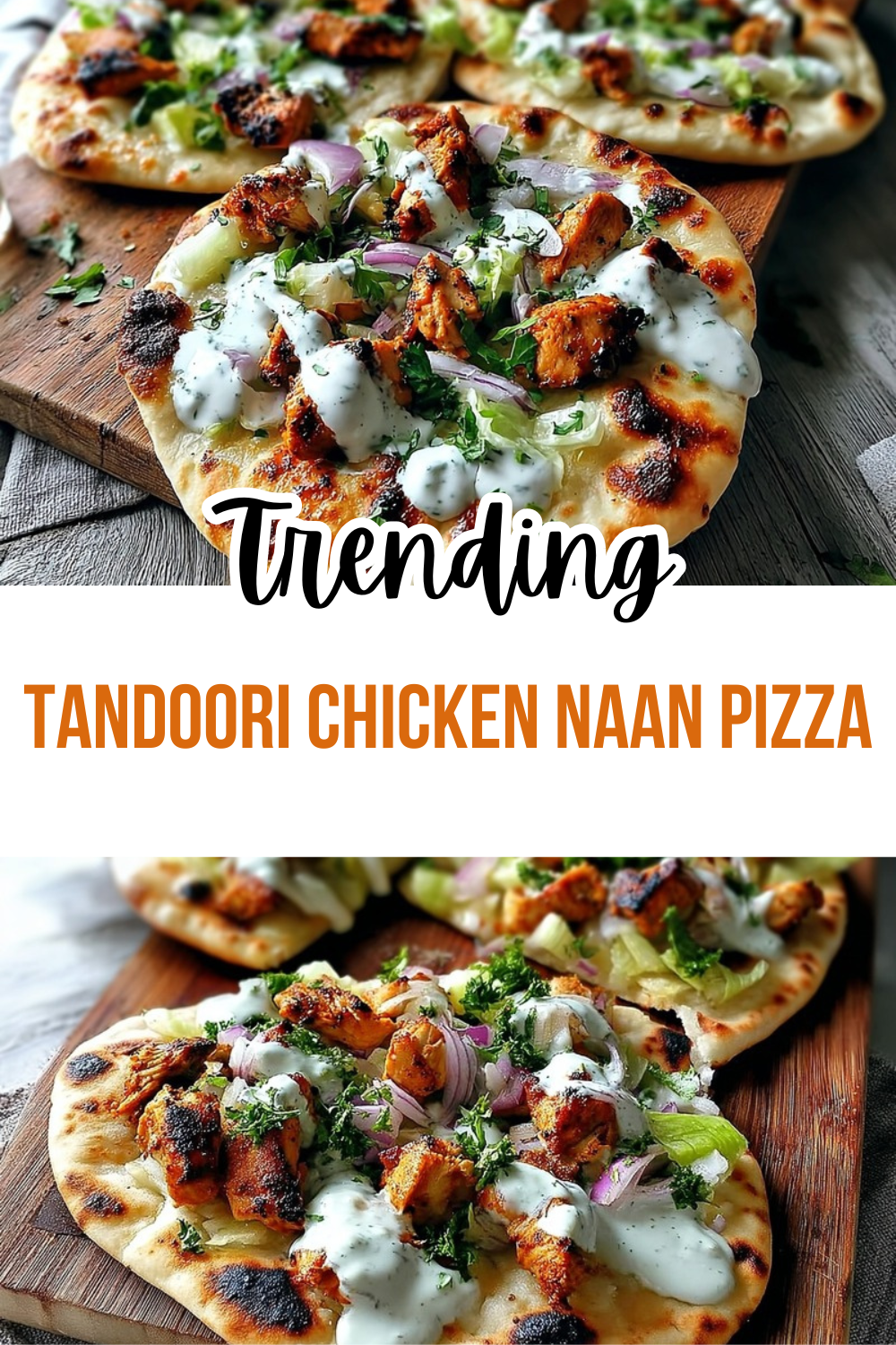 Tandoori Chicken Naan Pizza